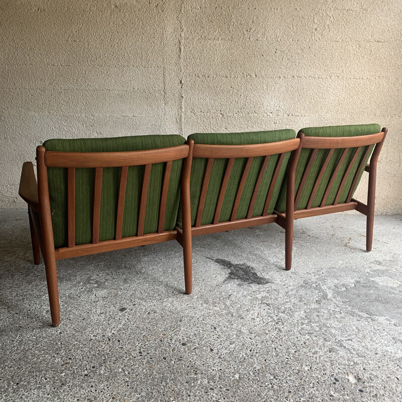 Canapé scandinave vintage en teck et laine par Svend Age Eriksen pour Glostrup, 1960