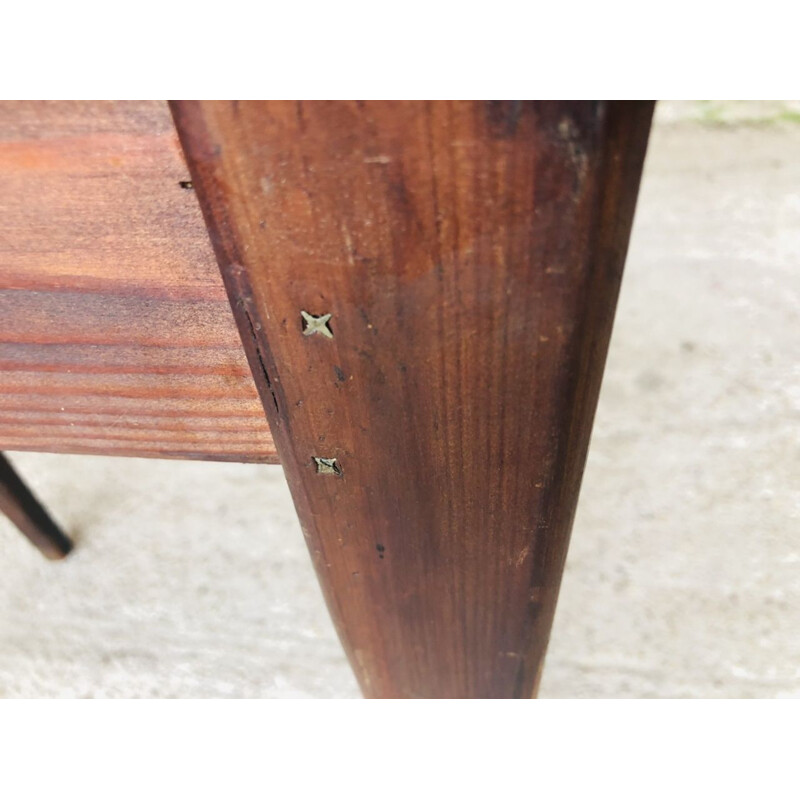 Vintage wooden farmhouse console, 1940-1950