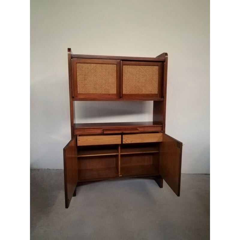 Vintage Vienna straw and wood sideboard, 1950