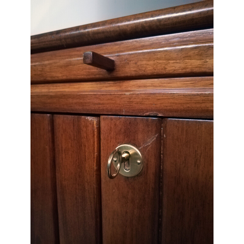 Credenza vintage in paglia e legno di Vienna, 1950