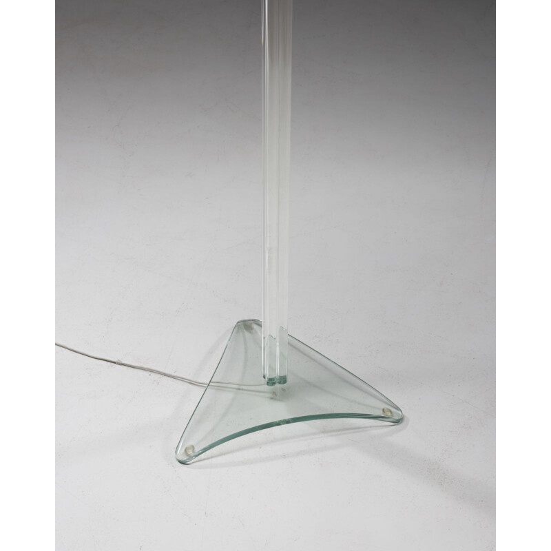 Vintage floor lamp with glass base, 1980