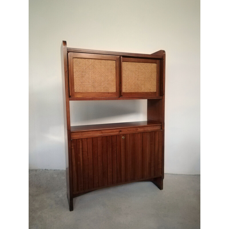 Vintage Enfilade aus Wiener Stroh und Holz, 1950