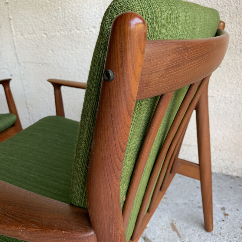 Pair of Scandinavian vintage teak armchairs by Svend Age Eriksen for Glostrup, Denmark 1960