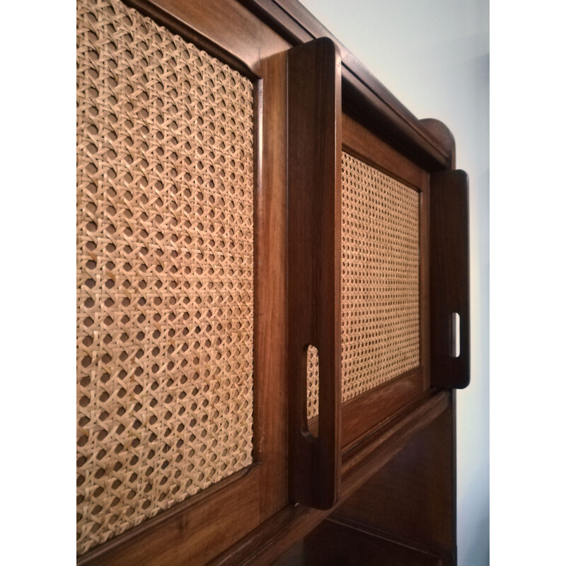 Vintage Vienna straw and wood sideboard, 1950