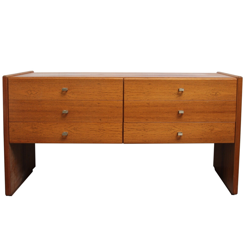 Sideboard room divider in rosewood with 6 drawers - 1970s