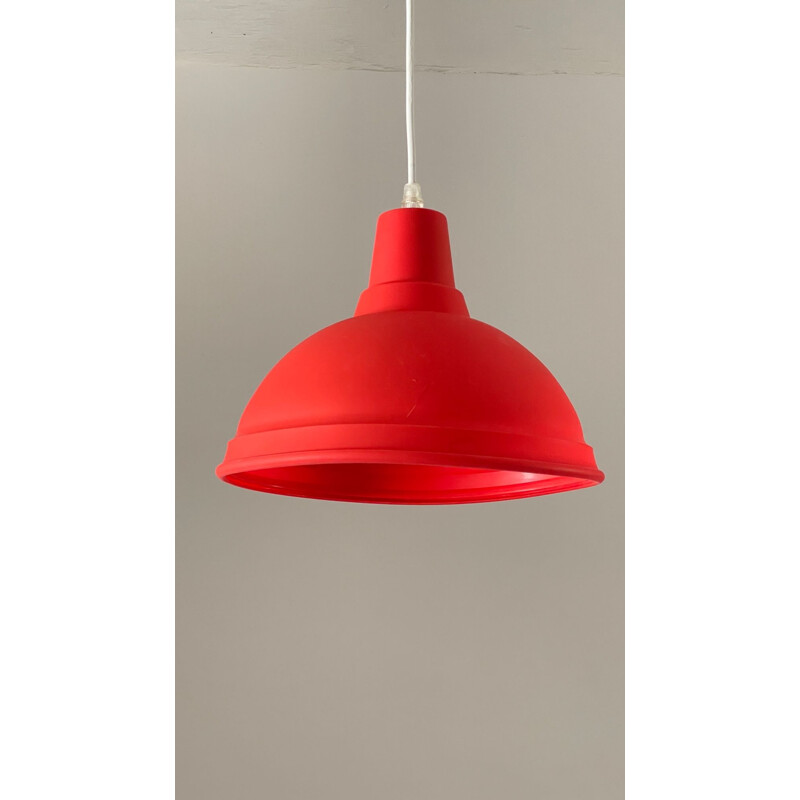 Vintage red geometric hanging lamp, 2000