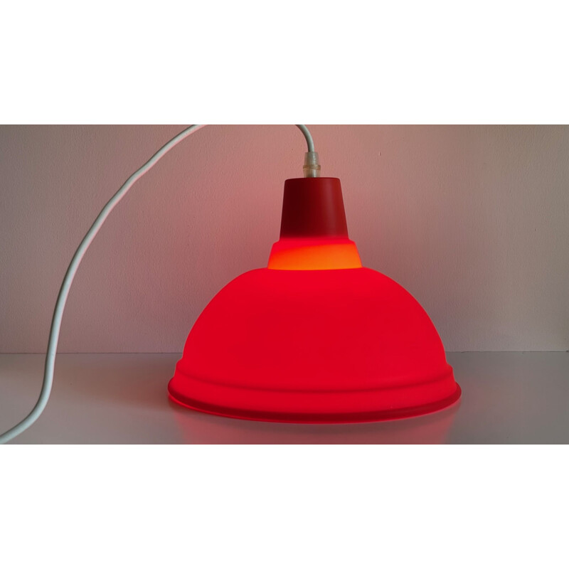 Lâmpada geométrica de suspensão vermelha Vintage, 2000