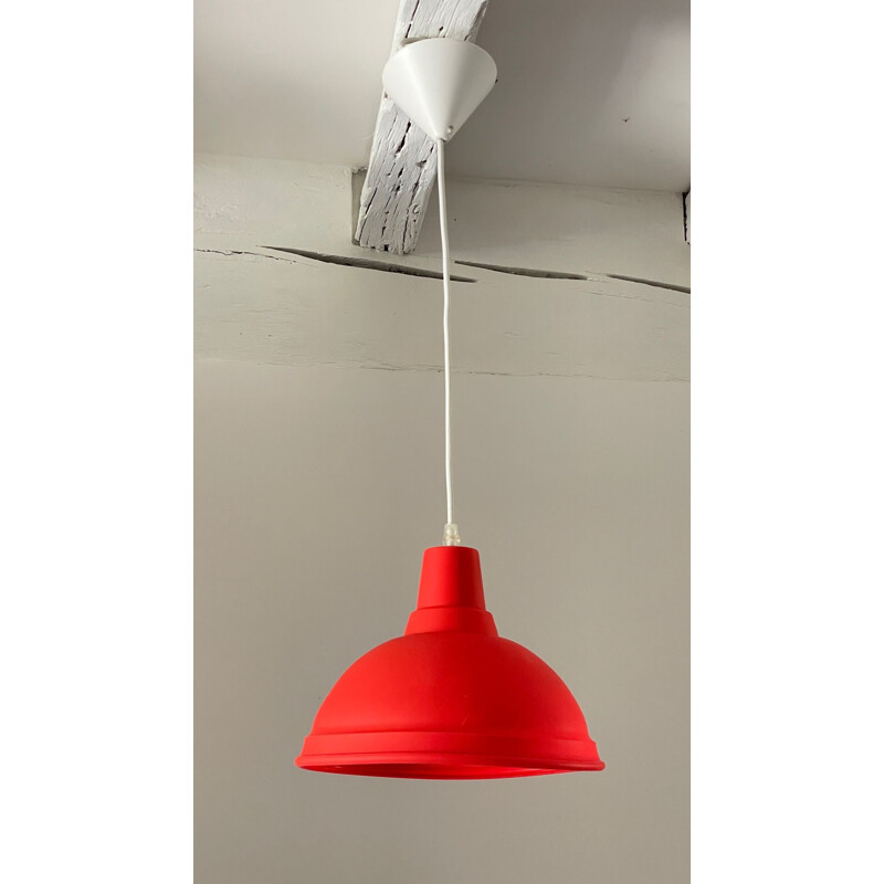 Vintage geometrische rode hanglamp, 2000