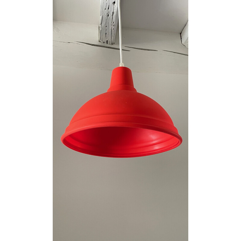 Vintage red geometric hanging lamp, 2000