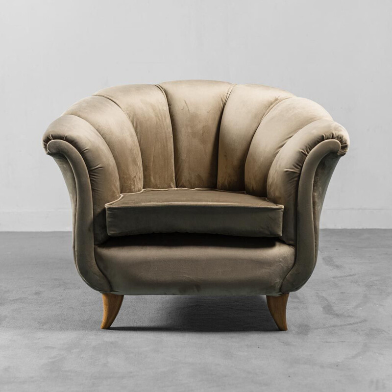 Par de poltronas vintage bege, 1950