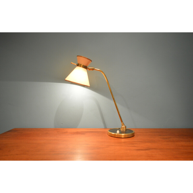 French Lunel table lamp in brass and paper - 1960s