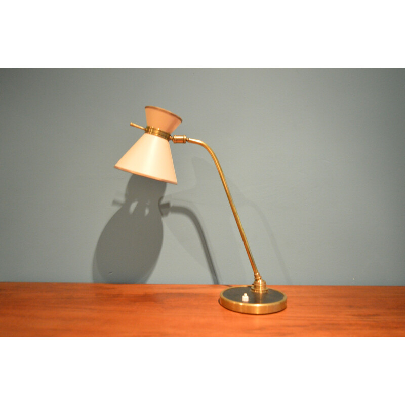 French Lunel table lamp in brass and paper - 1960s