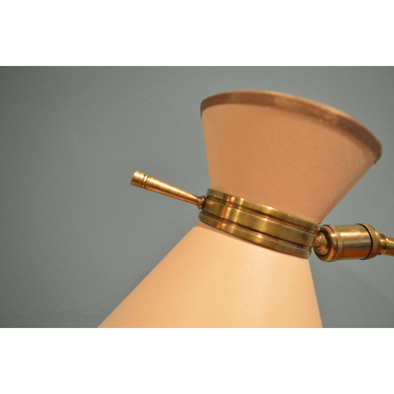 French Lunel table lamp in brass and paper - 1960s