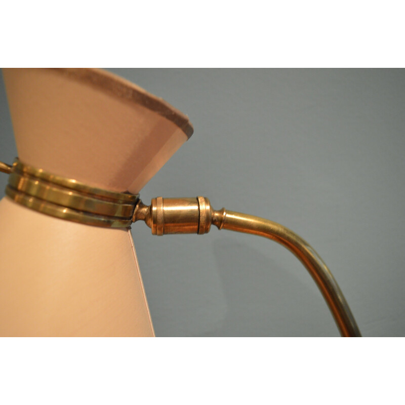 French Lunel table lamp in brass and paper - 1960s