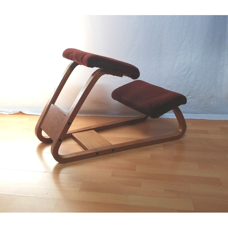 Cadeira de escritório escandinava vintage com joelho ergonómico, 1960