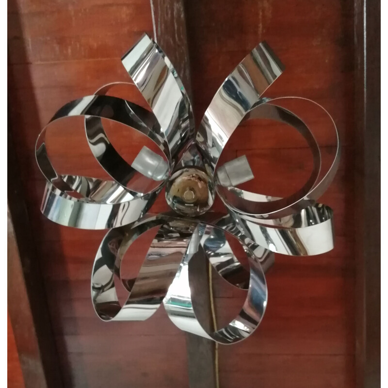 Vintage chrome chandelier Tappital Snc, Italy 1970