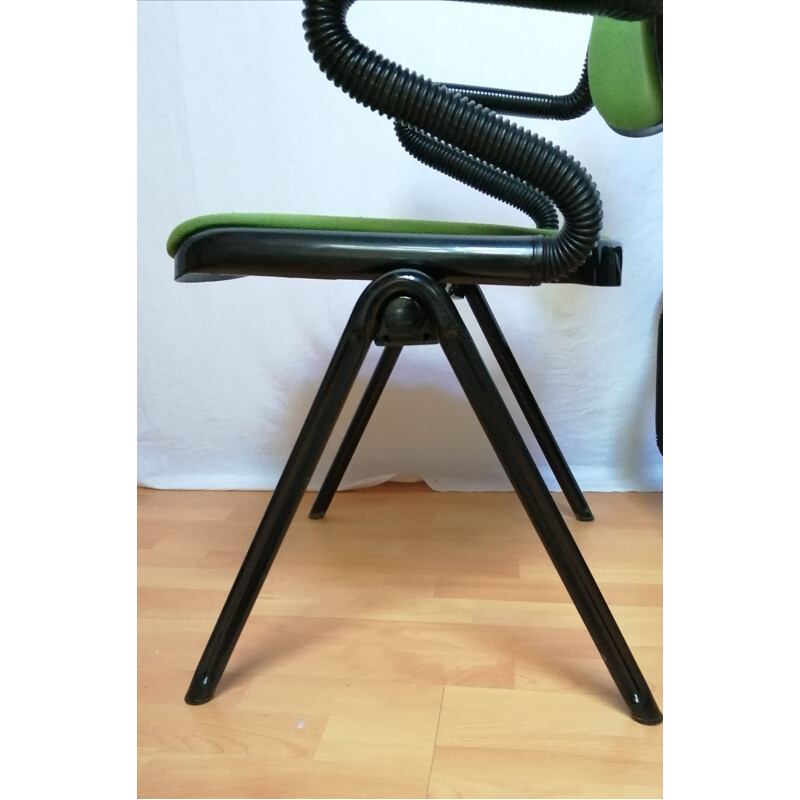 Paire de fauteuils vintage vert modèles Vertebra de Giancarlo Piretti pour Castelli, 1976