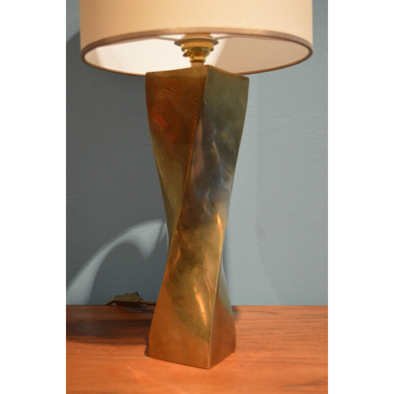 Lampe de table vintage française en laiton - 1960