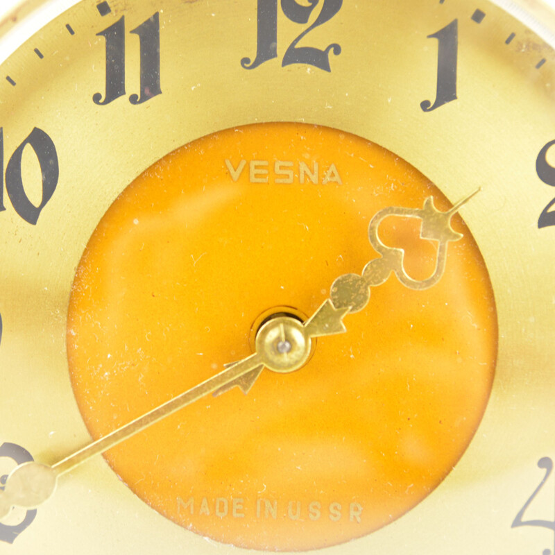 Horloge de cheminée vintage moderniste Vesna, 1960