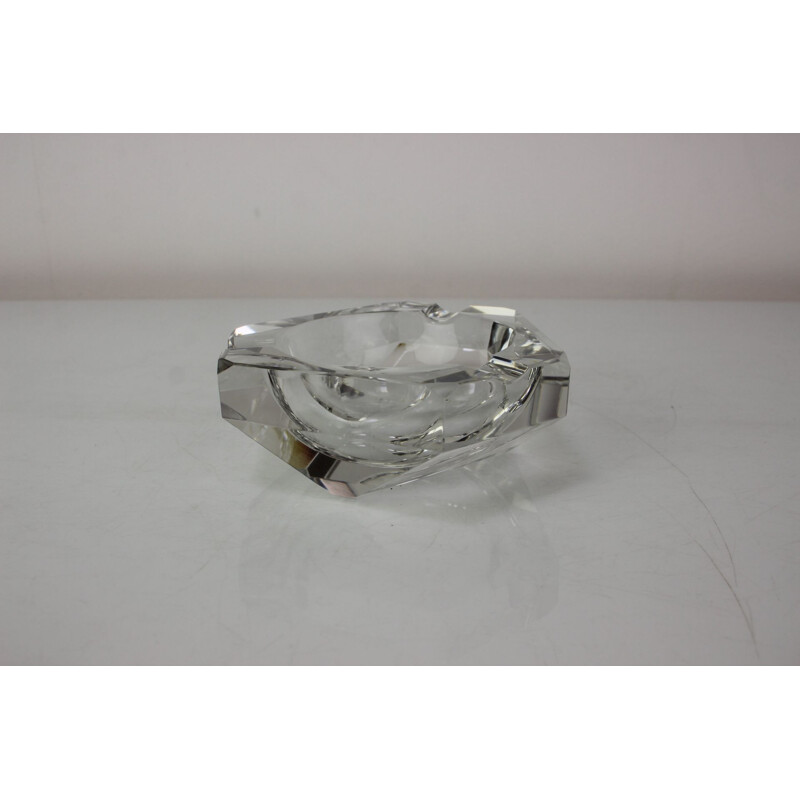 Vintage ashtray in crystal glass by Bohemia Glass, Czechoslovakia 1970