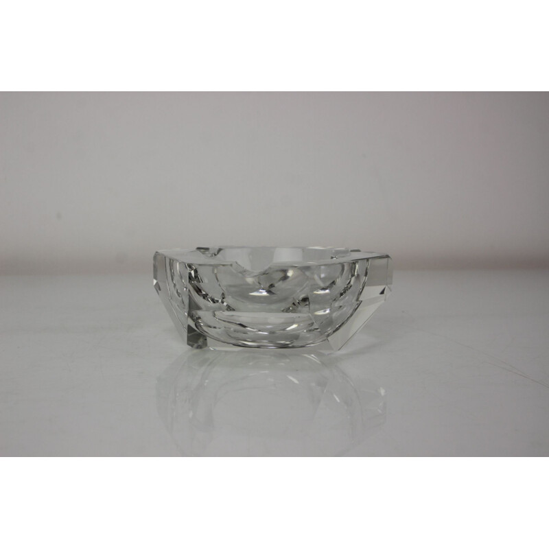 Vintage ashtray in crystal glass by Bohemia Glass, Czechoslovakia 1970