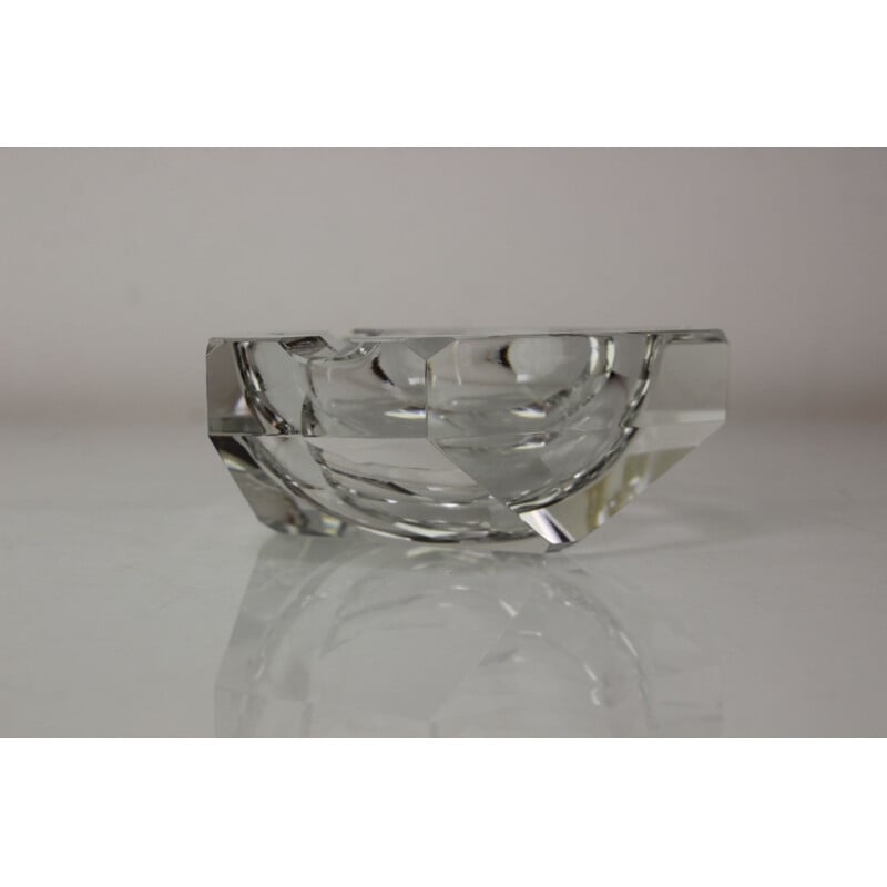 Vintage ashtray in crystal glass by Bohemia Glass, Czechoslovakia 1970