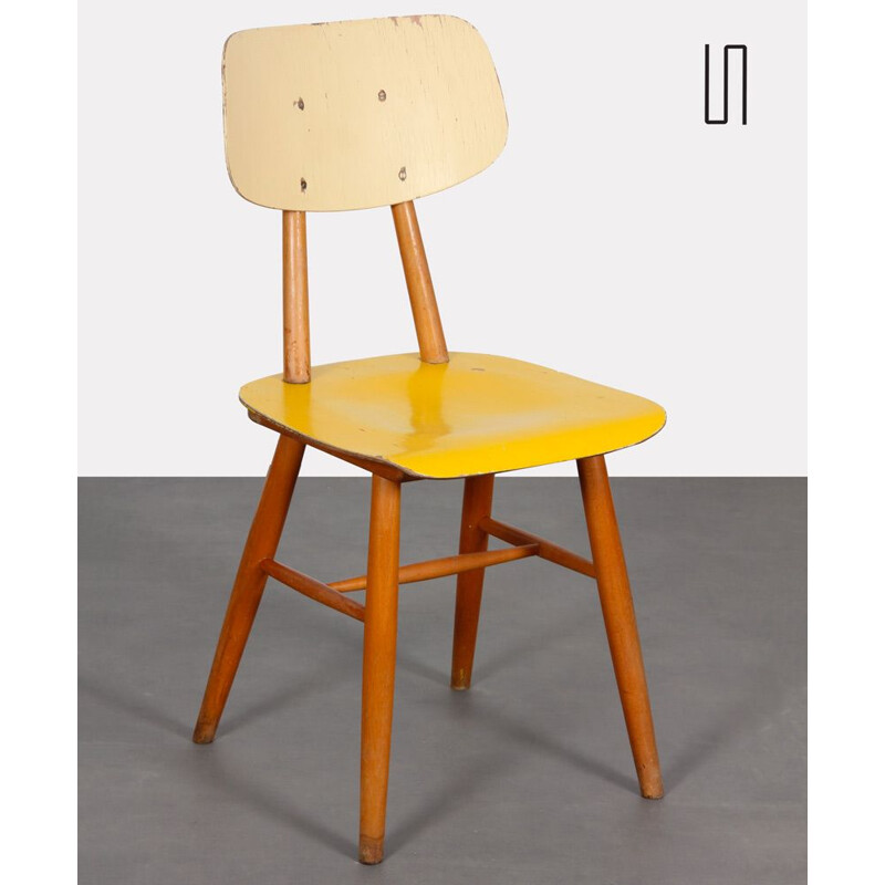 Chaise jaune vintage pour Ton, 1960