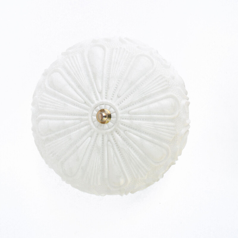 Vintage Hollywood Regency glass ceiling lamp by Massive Luchten, Germany 1980s