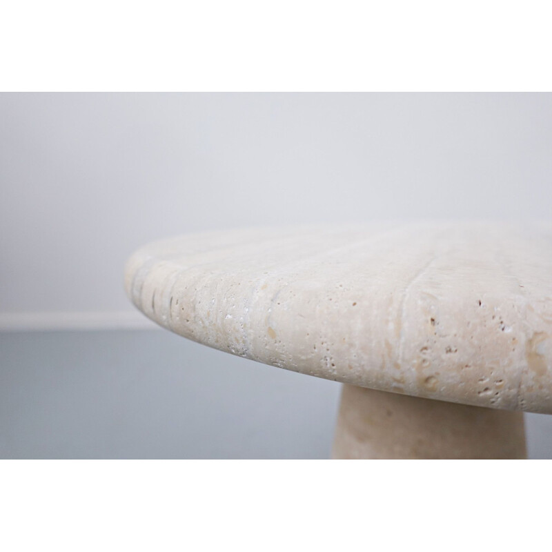 Pair of vintage travertine side tables, Italy