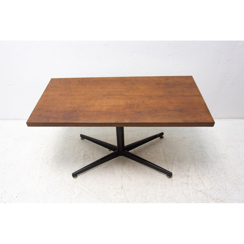 Vintage adjustable coffee table with wood veneer, Czechoslovakia 1970
