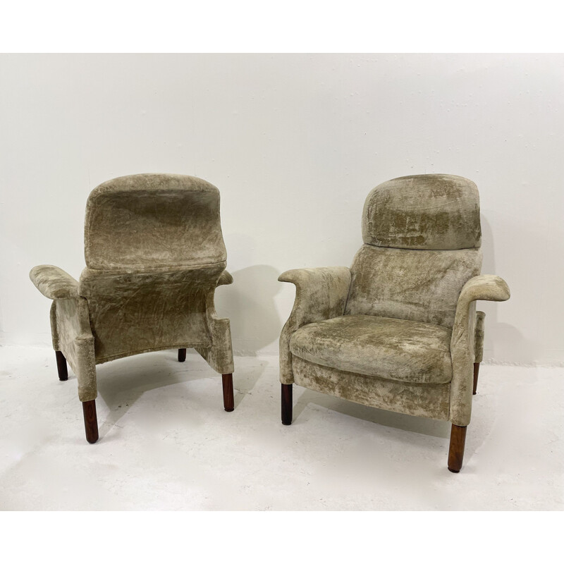 Pair of vintage armchairs "Sanluca" by Fratelli Achille and Pier Giacomo Castiglioni, Italy 1960