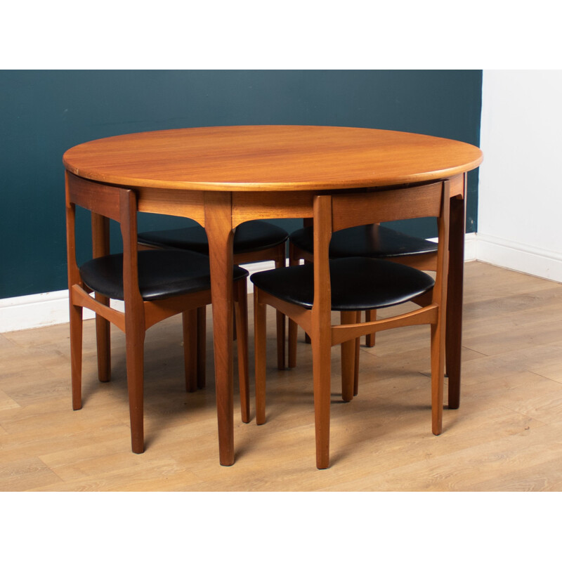 Vintage round teak dining set by Nathan, 1960