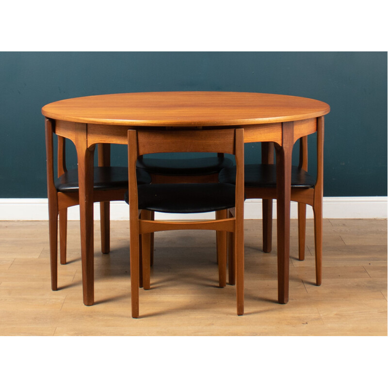 Vintage round teak dining set by Nathan, 1960