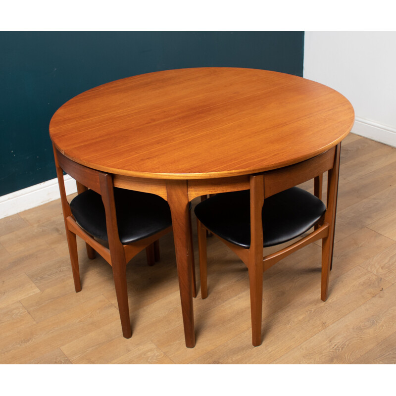 Vintage round teak dining set by Nathan, 1960