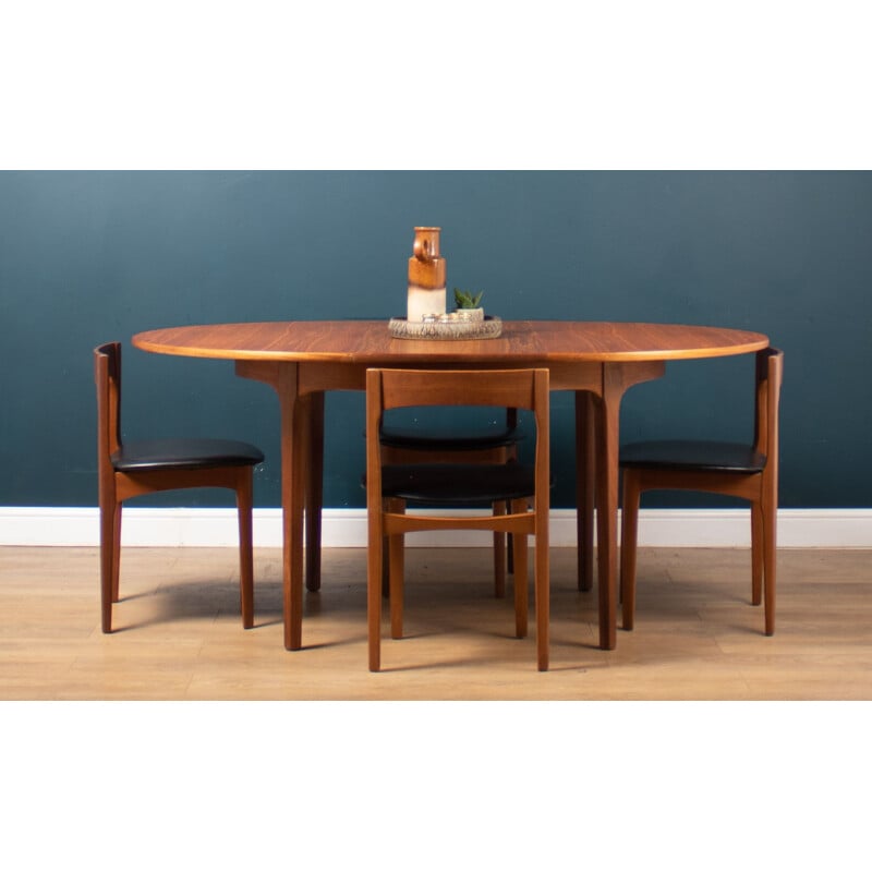 Vintage round teak dining set by Nathan, 1960