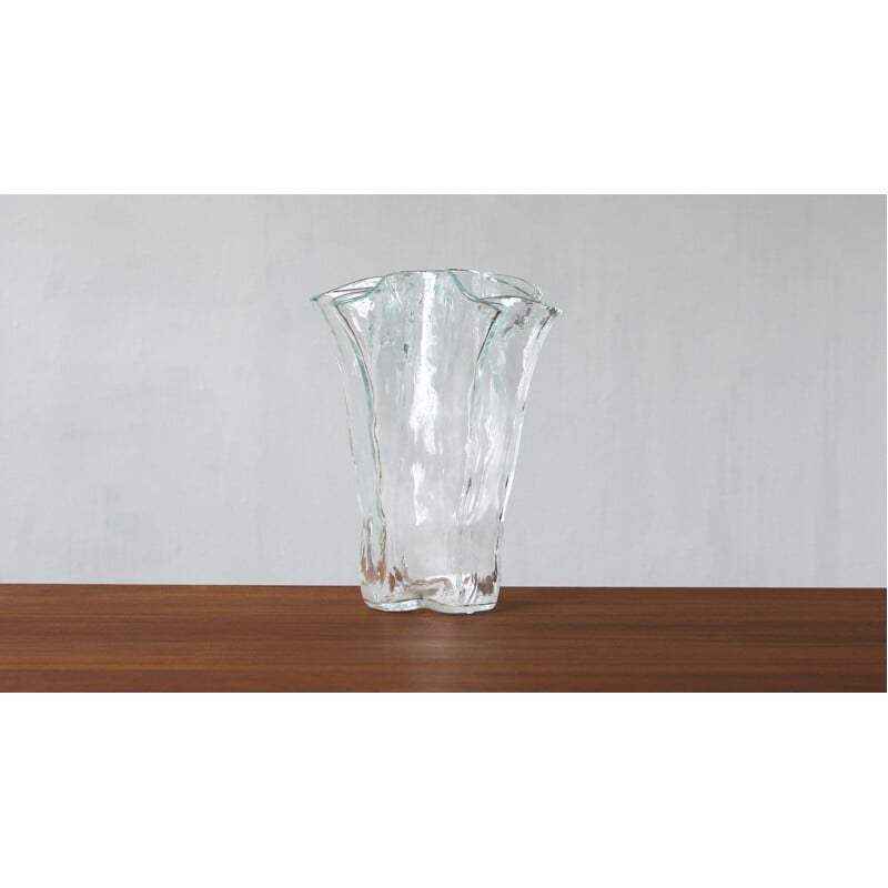 Glass vintage vase by Pertti Kallioinen for Muurla, Finland