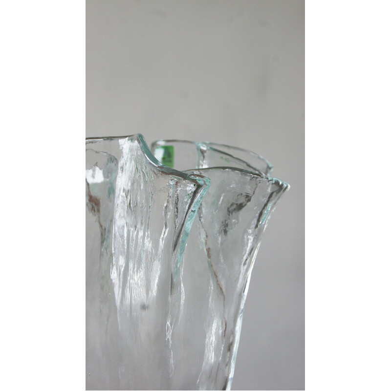 Vase vintage en verre de Pertti Kallioinen pour Muurla, Finlande