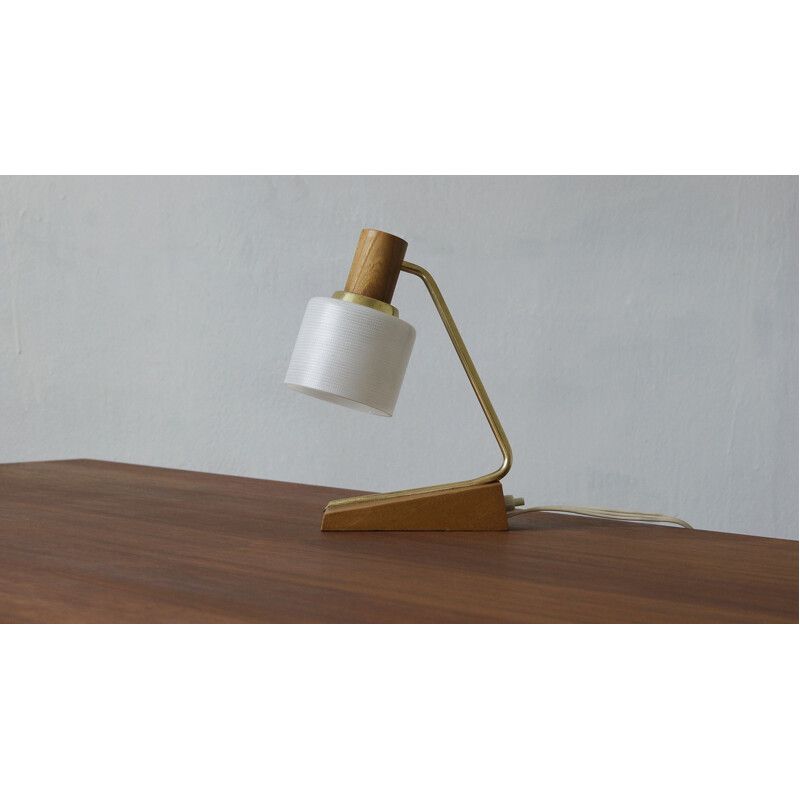 Mid-century teak and brass table lamp by Temde, 1960s