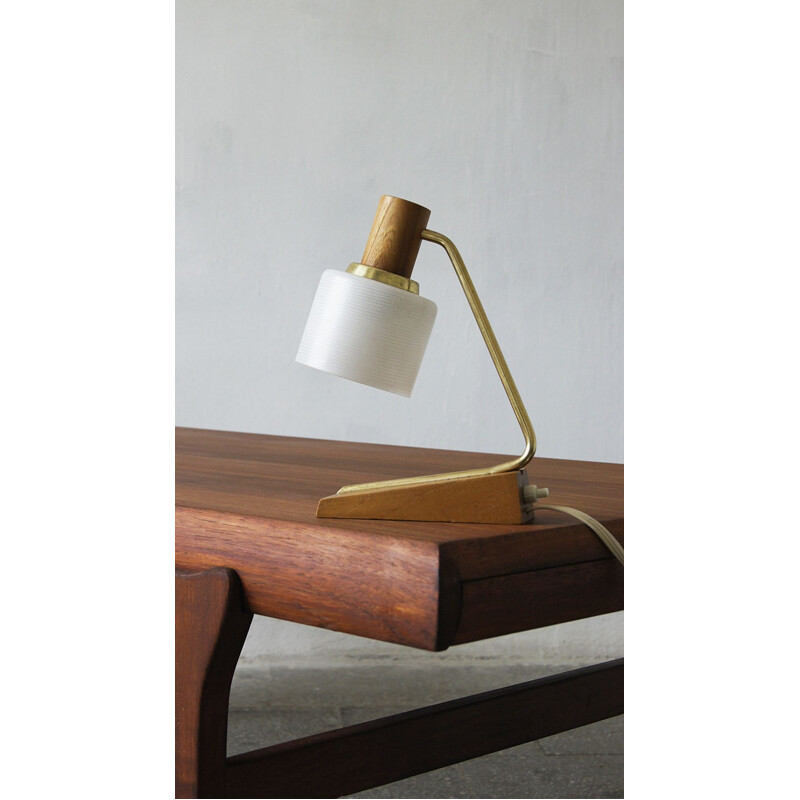 Mid-century teak and brass table lamp by Temde, 1960s