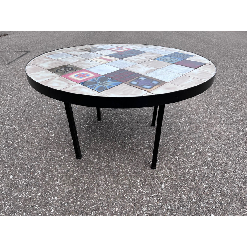 Vintage ceramic tile coffee table