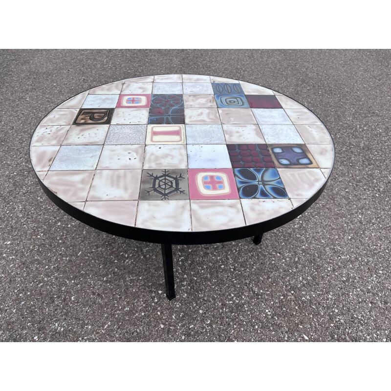 Vintage ceramic tile coffee table