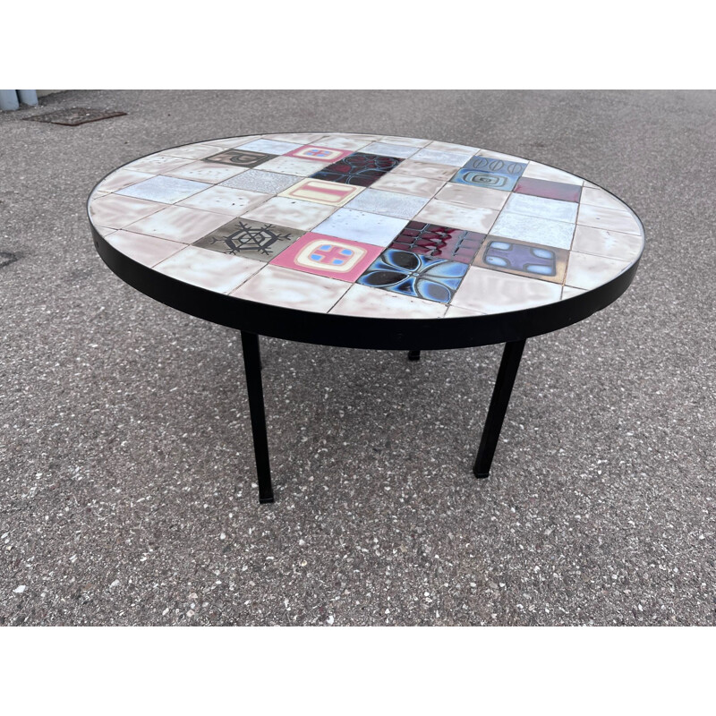 Vintage ceramic tile coffee table