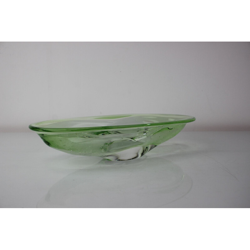 Vintage art glass bowl by Zelezno Borske Sklo, Czechoslovakia 1960