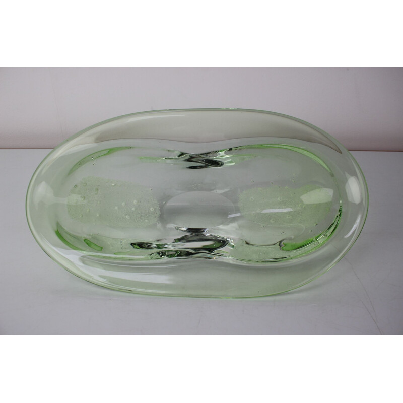 Vintage art glass bowl by Zelezno Borske Sklo, Czechoslovakia 1960