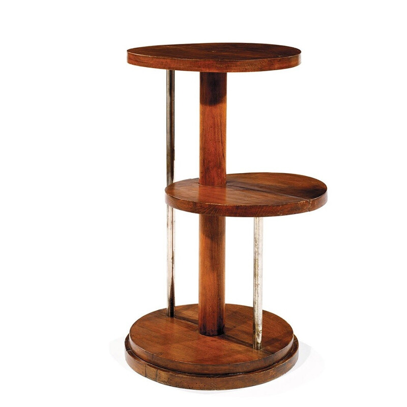 Tall oak side table - 1930s