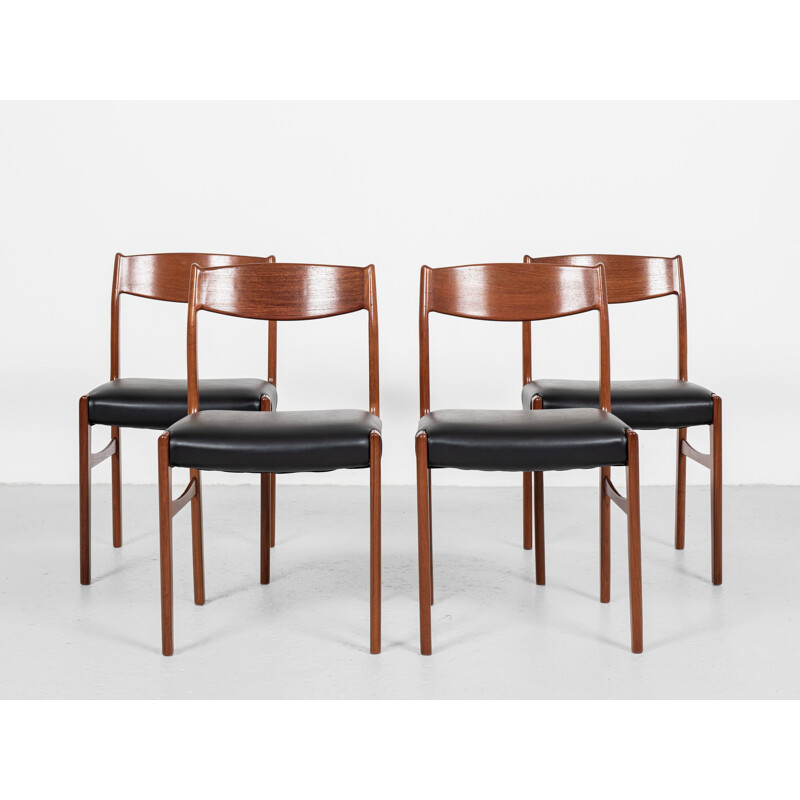 Set of 4 mid century Danish dining chairs in teak by Glyngøre Stolefabrik, 1960s