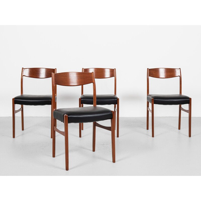 Set of 4 mid century Danish dining chairs in teak by Glyngøre Stolefabrik, 1960s