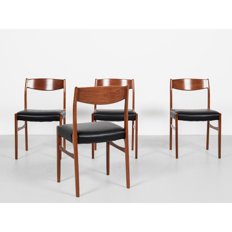 Set of 4 mid century Danish dining chairs in teak by Glyngøre Stolefabrik, 1960s