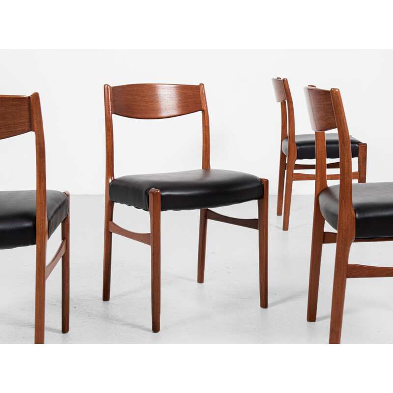 Ensemble de 4 chaises danoises vintage en teck de Glyngøre Stolefabrik, 1960