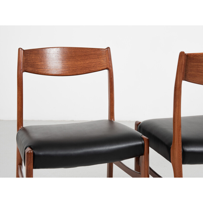 Set of 4 mid century Danish dining chairs in teak by Glyngøre Stolefabrik, 1960s